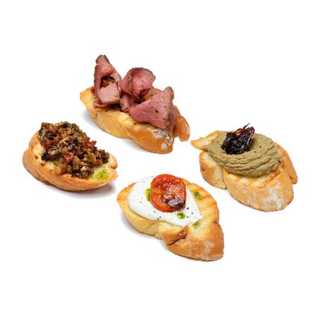 assorted sandwiches on the white a backgroundの写真素材