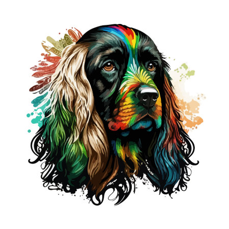 Cocker Spaniel portrait. Colorful vector illustration for your designのイラスト素材