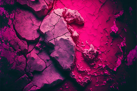 Abstract red, pink, magenta background made of stones and cracked paintの素材