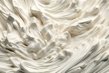 Abstract shaving foam texture with a modern artistism, organic shapes and flowing texture. Generative AI illustration.の素材