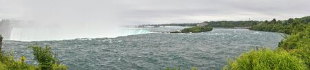Views to Niagara falls in Canada border to USA borderの写真素材