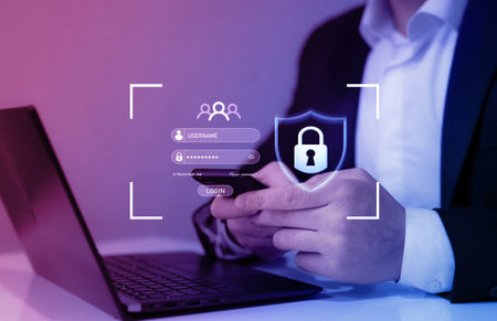Cyber security, Data protection, information safety and encryption. internet technology and business...