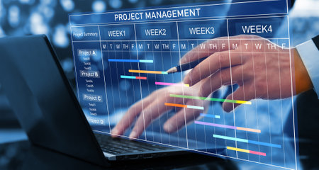 Businessman analyzing investment charts with laptop. Business and finance concept.