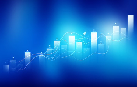 Financial and economic chart of growth and success on the stock market. Development and analysis investmentの写真素材