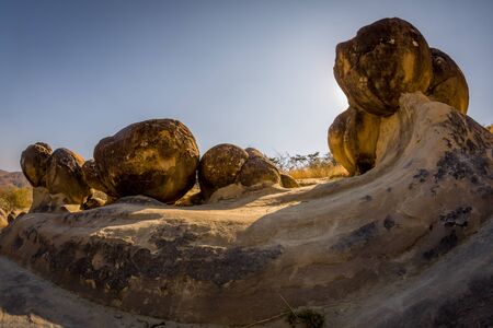 Old trovant -Spectacular rock formations,natural formed living and growing stones,Ulmet, Buzau...