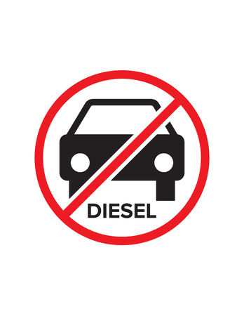 no diesel cars allowed print ready stickerのイラスト素材