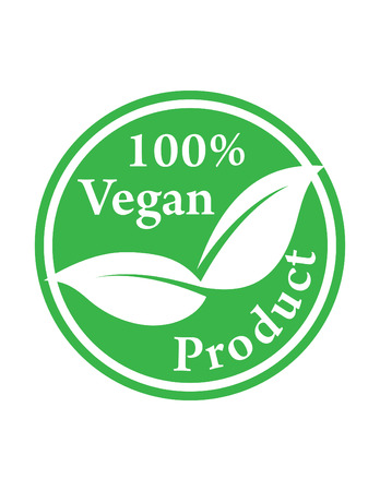 100% vegan product vector symbol template. print ready green stickerのイラスト素材