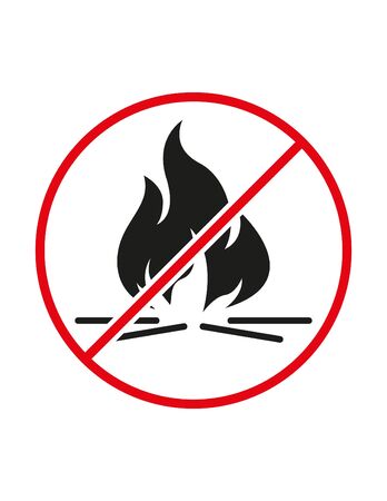 Fire not allowed black red white ban sign prohibition symbolのイラスト素材