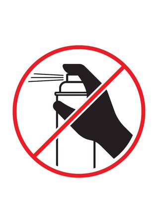 spray paint not allowed black red white ban sign prohibition symbolのイラスト素材