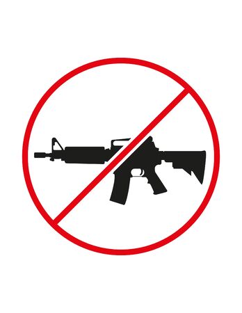 Guns not allowed black white red vector sign ban symbolのイラスト素材