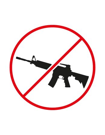 Guns not allowed black white red vector sign ban symbolのイラスト素材