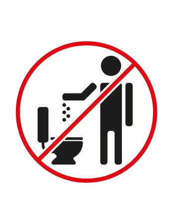 Do not throw in toilet black white red vector sign ban symbolのイラスト素材