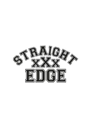 straight edge hardcore movement black white print ready sticker sign symbolのイラスト素材