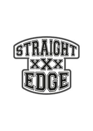 straight edge hardcore movement black white print ready sticker sign symbolのイラスト素材