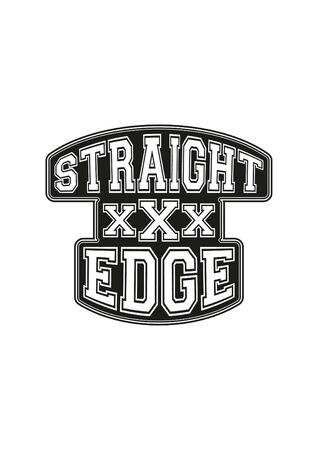 straight edge hardcore movement black white print ready sticker sign symbolのイラスト素材