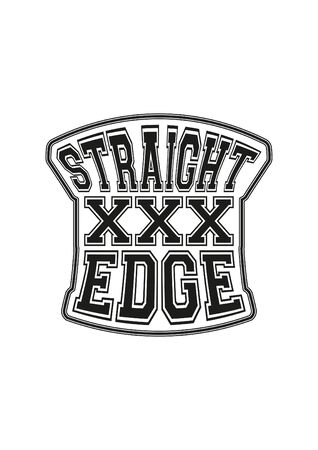 straight edge hardcore movement black white print ready sticker sign symbolのイラスト素材