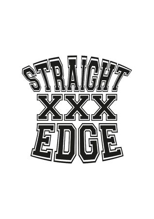 straight edge hardcore movement black white print ready sticker sign symbolのイラスト素材