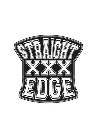straight edge hardcore movement black white print ready sticker sign symbolのイラスト素材