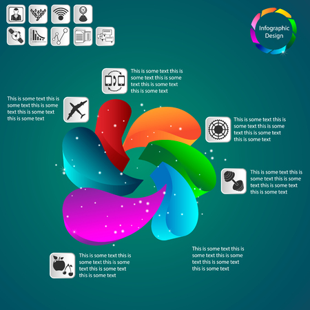 color volumetric info graphics for businessのイラスト素材