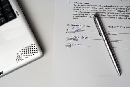 Signed contractの写真素材