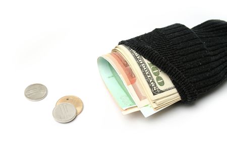 Sock holding savingsの写真素材