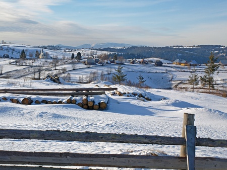 Traditional mountain village in Transylvania   の写真素材