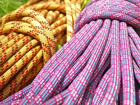 Climbing half ropes detail      の写真素材