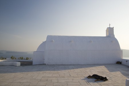 Santorini Island - summer holiday destination in Greeceの写真素材