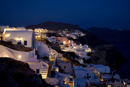 Santorini By Nightの写真素材