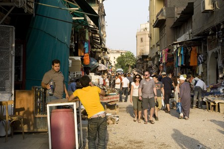 CAIRO, EGYPT - MAY 31: We take a closer look at Cairo's Khan El-Khalili Bazaar life on MAY 31, 2008, as this shopping area dates back to 1382.のeditorial素材