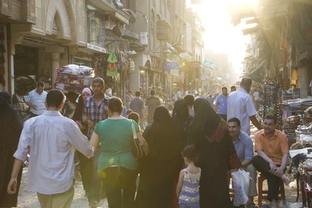 CAIRO, EGYPT - MAY 31: We take a closer look at Cairo's Khan El-Khalili Bazaar life on MAY 31, 2008, as this shopping area dates back to 1382.のeditorial素材