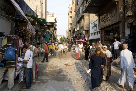 CAIRO, EGYPT - MAY 31: We take a closer look at Cairo's Khan El-Khalili Bazaar life on MAY 31, 2008, as this shopping area dates back to 1382.のeditorial素材