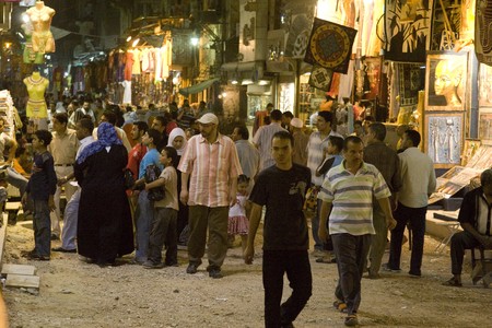 CAIRO, EGYPT - MAY 31: We take a closer look at Cairo's Khan El-Khalili Bazaar life on MAY 31, 2008, as this shopping area dates back to 1382.のeditorial素材