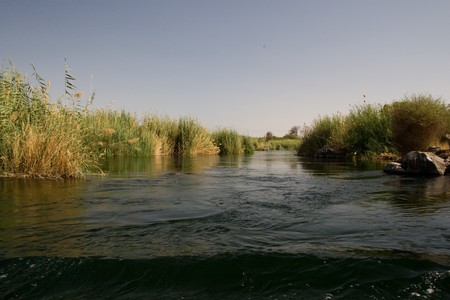 ASWAN, EGYPT - MAY 27: We take a closer look at life on Nile River on MAY 27, 2008, while having a felucca sailboat ride from Aswan to Elephantine Island and to a nubian village.のeditorial素材