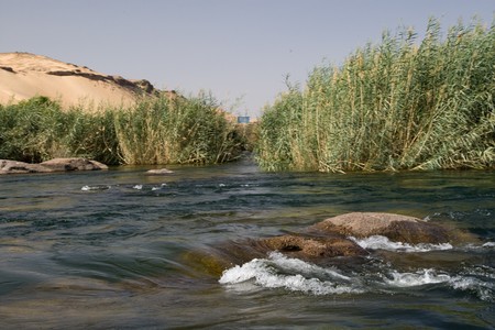 ASWAN, EGYPT - MAY 27: We take a closer look at life on Nile River on MAY 27, 2008, while having a felucca sailboat ride from Aswan to Elephantine Island and to a nubian village.のeditorial素材