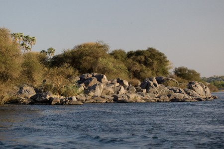 ASWAN, EGYPT - MAY 27: We take a closer look at life on Nile River on MAY 27, 2008, while having a felucca sailboat ride from Aswan to Elephantine Island and to a nubian village.のeditorial素材