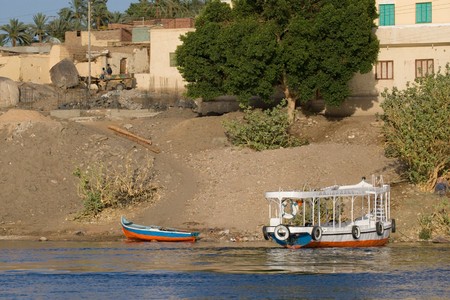 ASWAN, EGYPT - MAY 27: We take a closer look at life on Nile River on MAY 27, 2008, while having a felucca sailboat ride from Aswan to Elephantine Island and to a nubian village.のeditorial素材