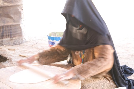BEDOUIN VILLAGE NEAR HURGHADA, EGYPT - JUNE 2: We take a closer look at people living in a bedouin village near Hurghada, Egypt, in the Sahara Desert, on June 2, 2008.のeditorial素材