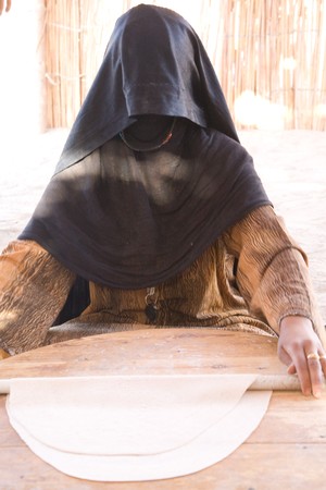 BEDOUIN VILLAGE NEAR HURGHADA, EGYPT - JUNE 2: We take a closer look at people living in a bedouin village near Hurghada, Egypt, in the Sahara Desert, on June 2, 2008.のeditorial素材