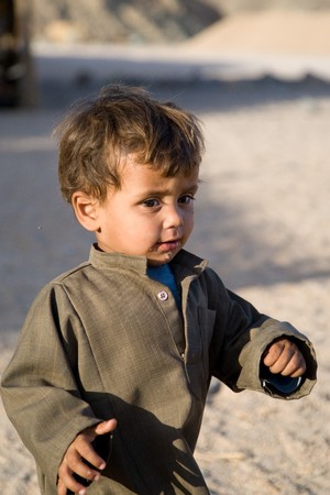BEDOUIN VILLAGE NEAR HURGHADA, EGYPT - JUNE 2: We take a closer look at people living in a bedouin village near Hurghada, Egypt, in the Sahara Desert, on June 2, 2008.のeditorial素材