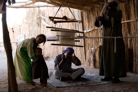 BEDOUIN VILLAGE NEAR HURGHADA, EGYPT - JUNE 2: We take a closer look at people living in a bedouin village near Hurghada, Egypt, in the Sahara Desert, on June 2, 2008.のeditorial素材