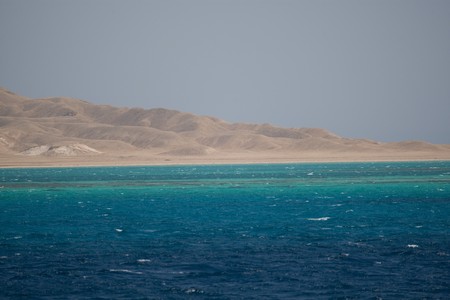 Beautiful coral reef in turquoise clear water of the Red Sea near Hurghada, Egypt.の写真素材
