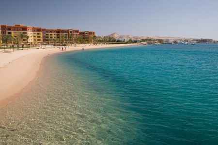 Beautiful coral reef in turquoise clear water of the Red Sea near Hurghada, Egypt