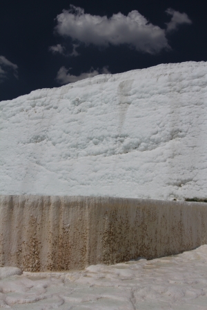 Pamukkale - terraces of carbonate minerals left by the flowing waterの写真素材