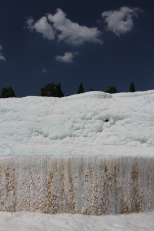 Pamukkale - terraces of carbonate minerals left by the flowing waterの写真素材