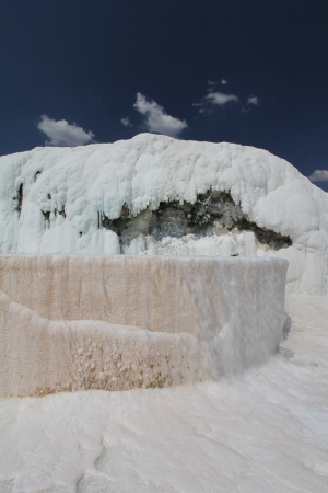 Pamukkale - terraces of carbonate minerals left by the flowing waterの写真素材