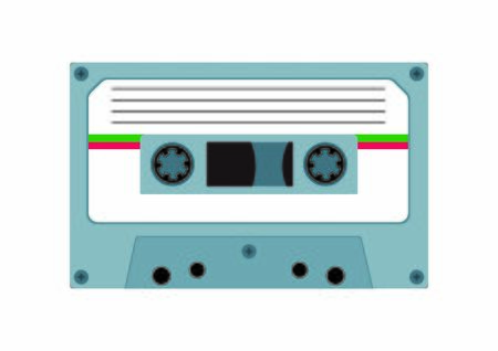 Audio tape. Audio cassette isolated on white background. Vector illustration of audio tapeのイラスト素材