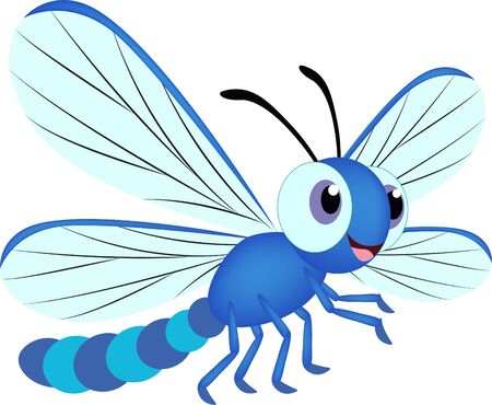 Cartoon Dragonfly. Vector Cartoon Dragonflyのイラスト素材
