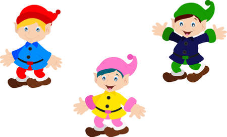 Three Dwarfs in different positionsのイラスト素材