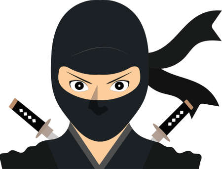Vector illustration of Ninja faceのイラスト素材